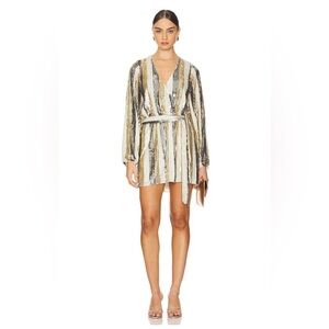 Show Me Your MuMu Wear Me Out Sequin Mini Dress In Champagne